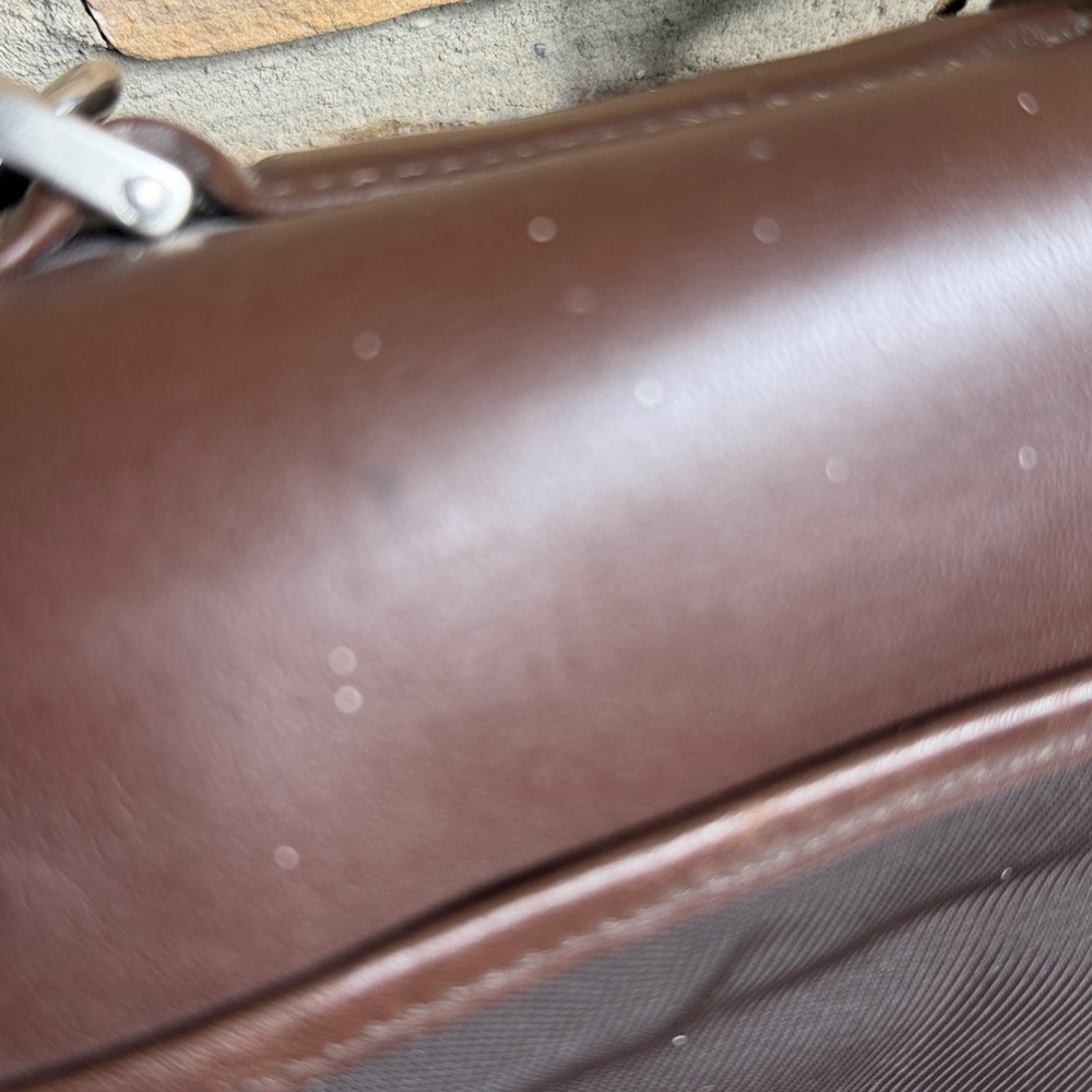 Vintage Coach Brown Leather & Nylon Unisex Briefcase Laptop Messenger Bag - Picture 10 of 16